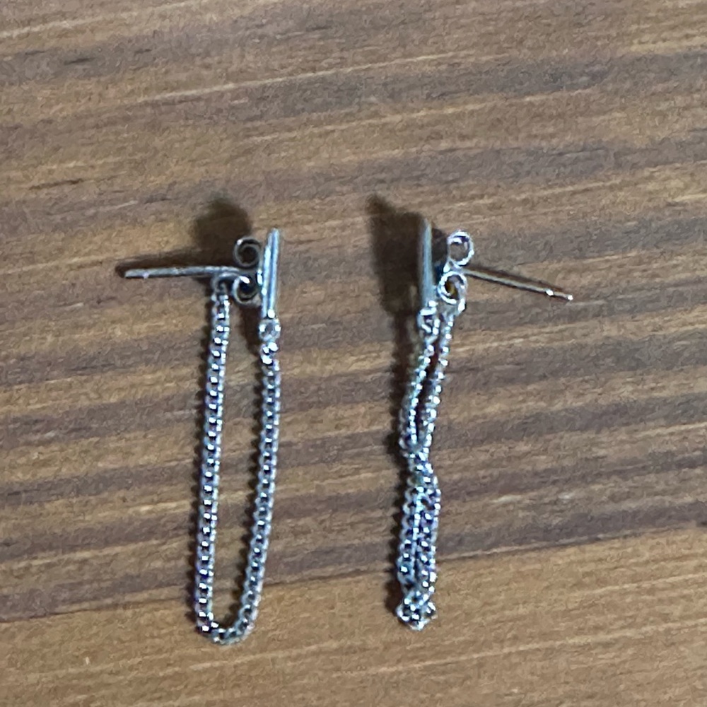 Silver Chain Drop Earrings